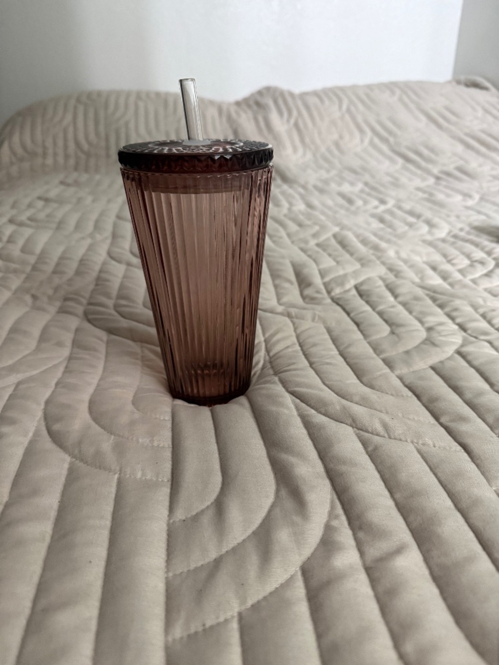 New purple glass with lid